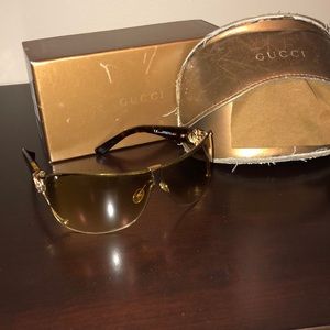 Gucci Brown/Gold Rimless Women’s Sunglasses
